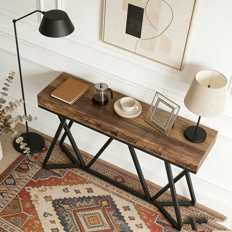 Table console Farmhouse, Marron foncé