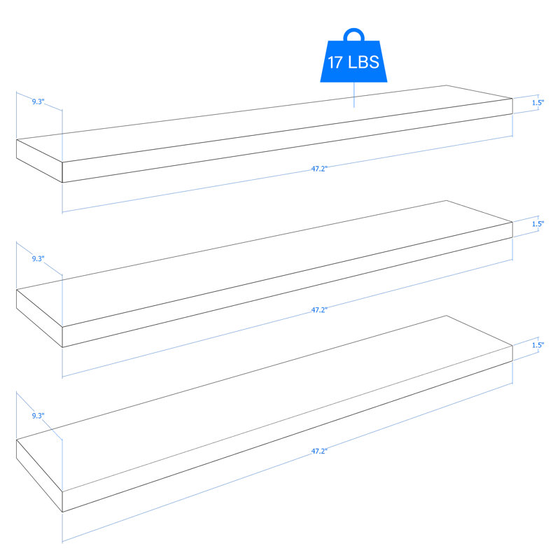 Breshna 3 Piece Floating Shelf