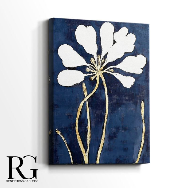 Floral avec toile tendue CLXIX Gallery - prêt à être accroché, H 18 po x l 12 po