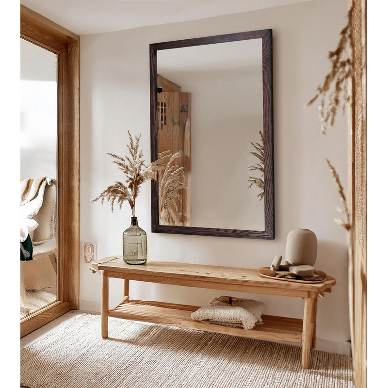 Miroir en bois franc Ebark Designs Ebark - chêne rouge 2 po, 53 po x 30 po, Cerise noir