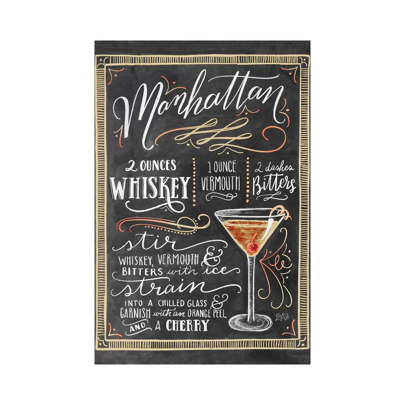 Manhattan Recipe - impression sur toile tendue, H 26 po x l 18 po x 1,5 po