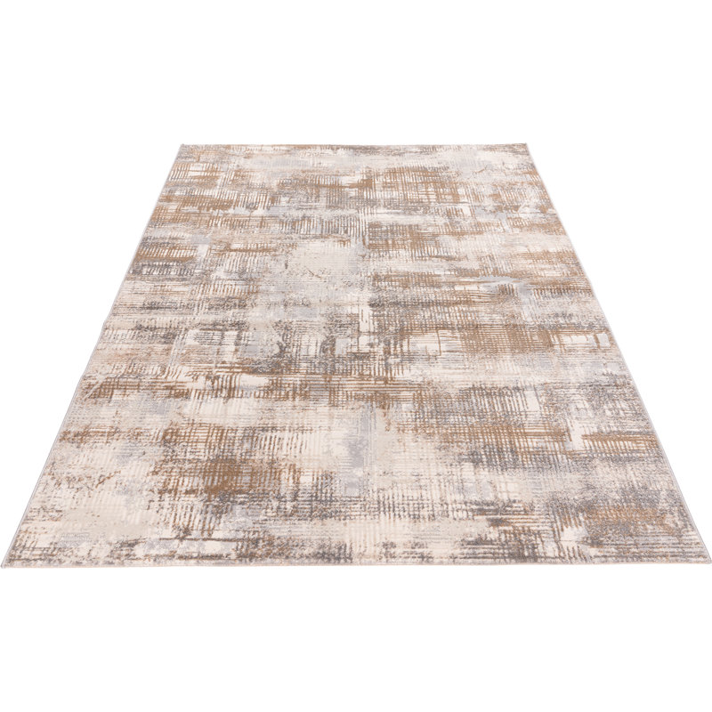 Salsa Abstract Area Rug, Rectangle 160 x 230cm, Taupe