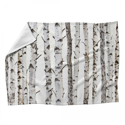 Jeté en molleton Birch arbres - Jetés naturels pour canapés ou lits