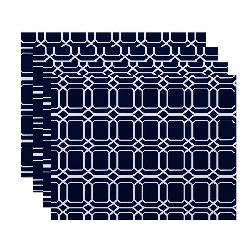 Ensemble de napperons 4 pièces Synthia, bleu