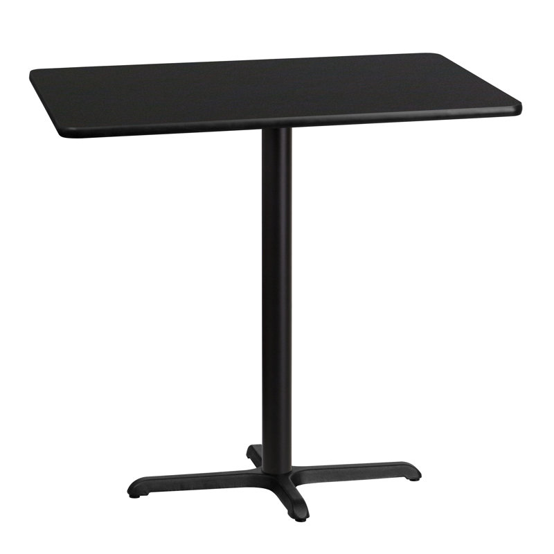 Jaramillo Rectangular Laminate Table Top with Standard or Bar Height Table Base, Bar Height (43.13" Height), Black