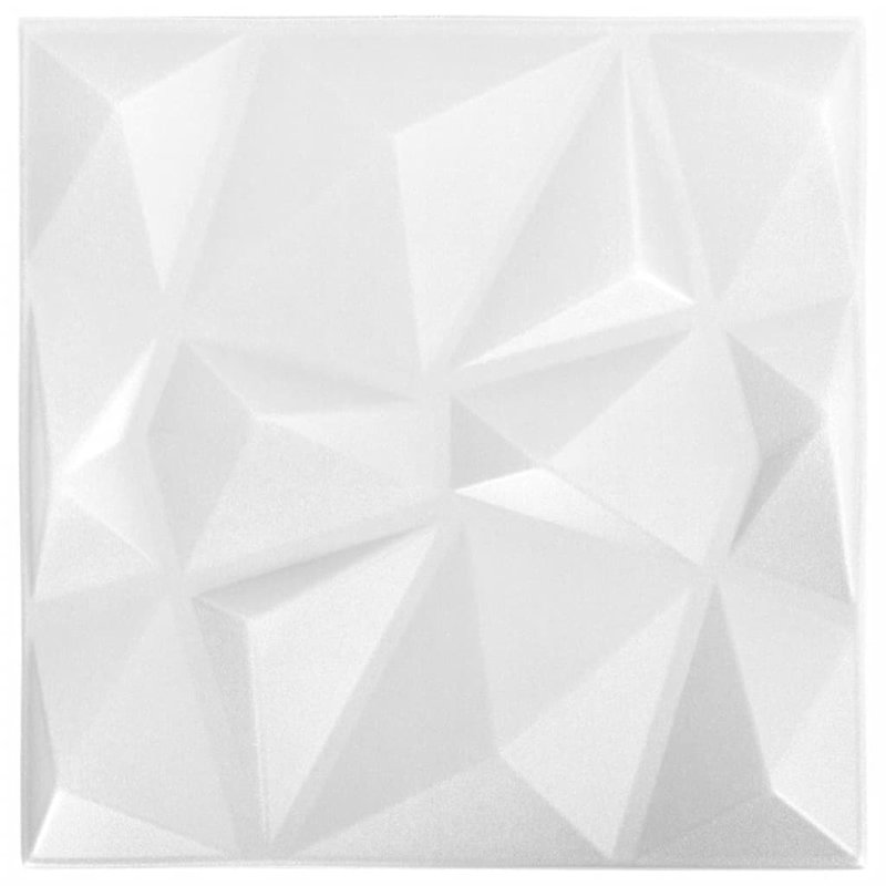 12 Piece Ambon 50cm x 50cm 3D Embossed Matte Wallpaper Tile, White