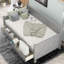 Lit de jour simple moderne et rustique de style décontracté avec structure en forme de X et deux grands tiroirs pour un sommeil et un rangement confortables-408248278