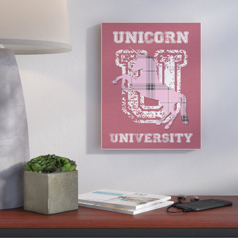 « licorne-écossais rose », impression Kennedale, H 15 po x l 10 po, Plaque
