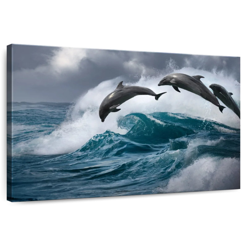 Leaping Dolphins, 16" H x 24" W