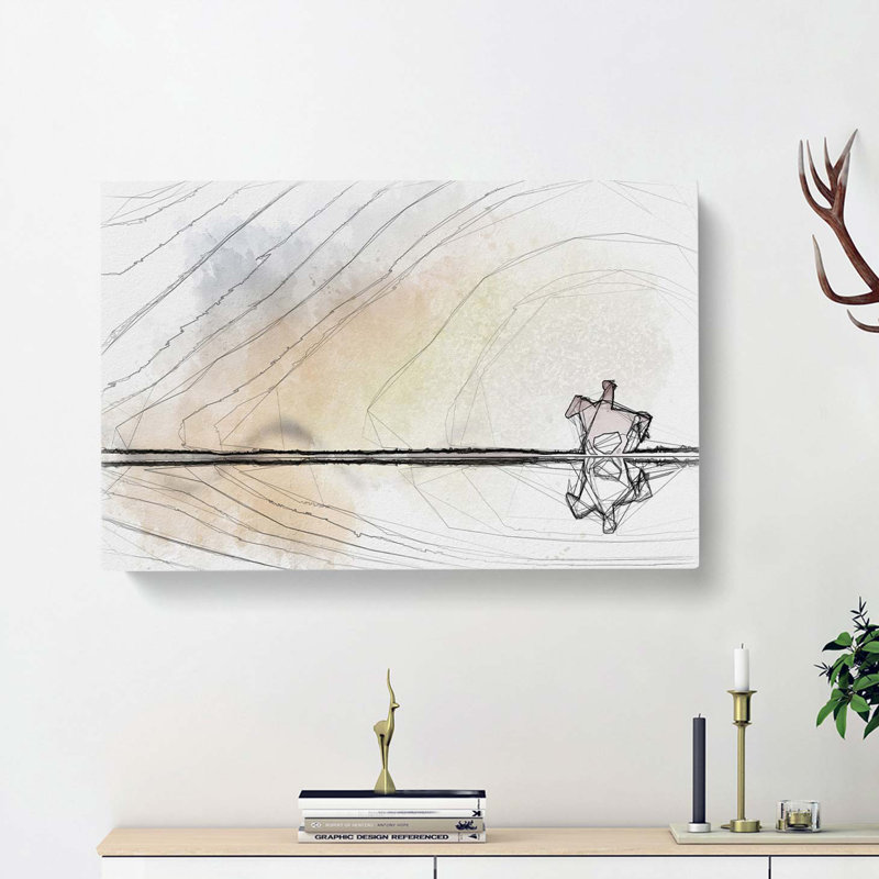 Horse Riding In The Sunlight In Abstract - Wrapped Canvas, 60cm H x 91cm W x 3cm D