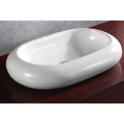 Caracalla 16.54'' Glossy White Ceramic Oval Bathroom Sink