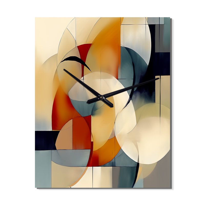 Jacarius - Horloge murale géométrique moderne, H 32 po x l 24 po x P 1 po