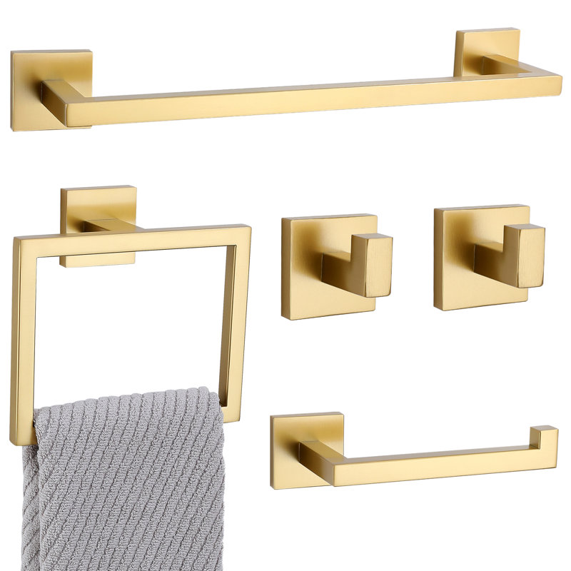 5 - Piece Bathroom Hardware Set (Set of 5), Matte Black
