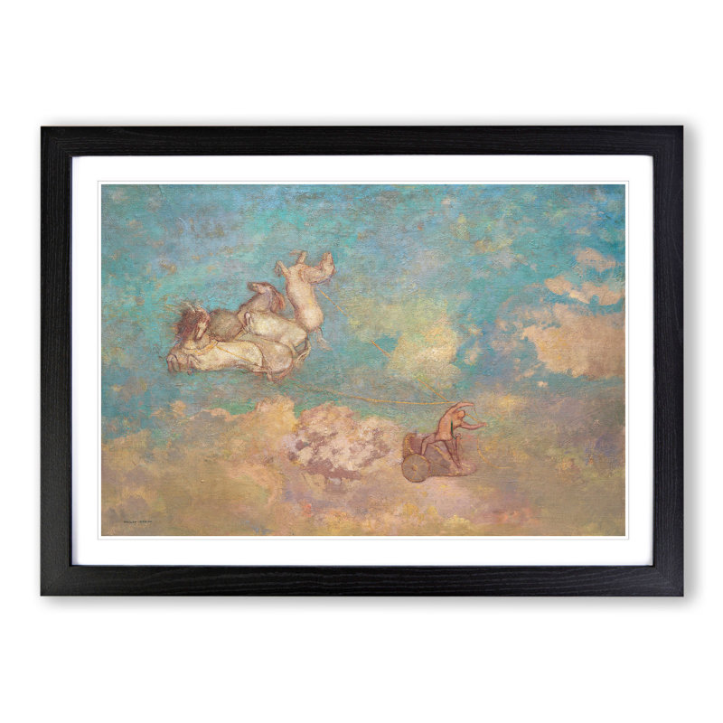 The Chariot of Apollo by Odilon Redon - Picture Frame Painting, Black Framed, 36cm H x 48cm W x 2cm D