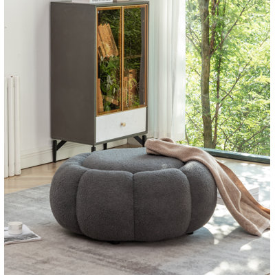 Stevie Upholstered Round Cocktail Ottoman