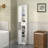 Tall Bathroom Storage Cabinet With Adjustable Shelves, Slim 2 Doors Freestanding Cabinet