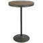 Table de bar réglable en bambou brun avec base carrée en acier pour un usage industriel