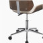Chaise de bureau pivotante écru et noyer