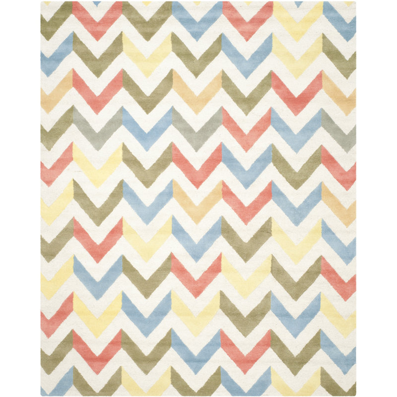 Ellicott Hand Tufted Wool Chevron Rug, Rectangle 9' x 12'