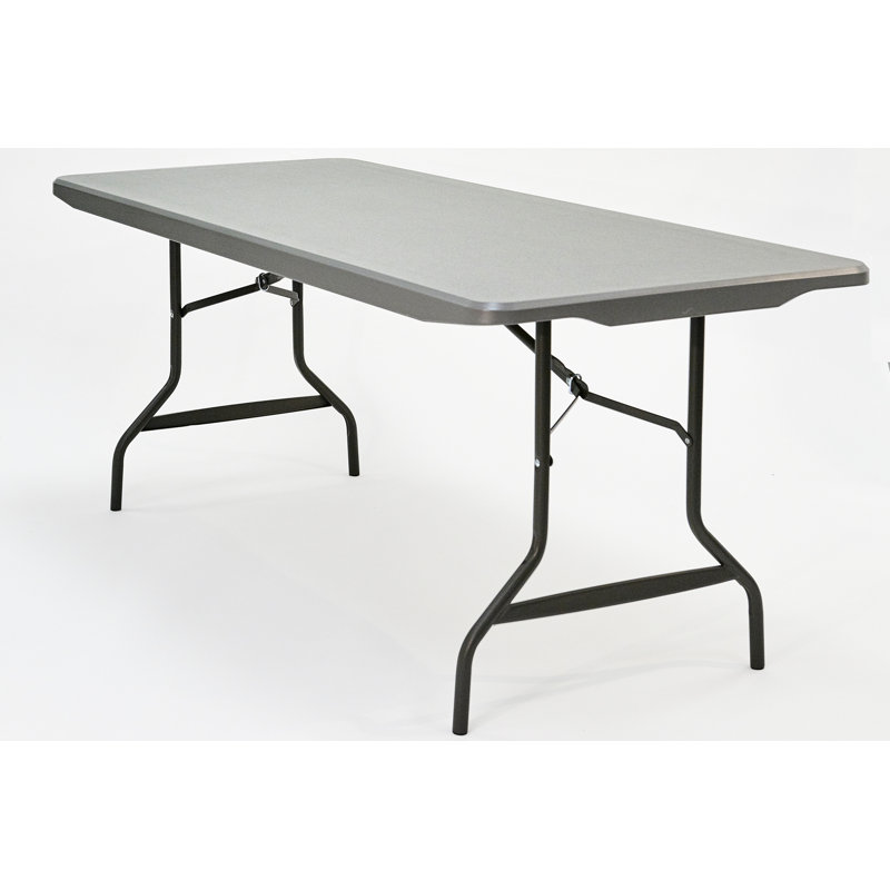 Charcoal Gray Heavy-Duty Rectangular Folding Table