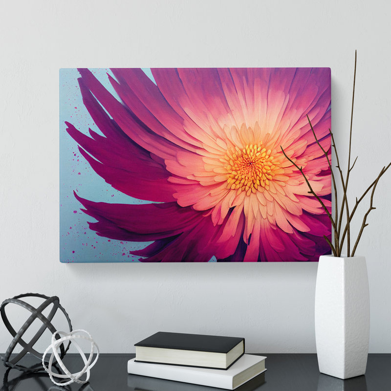 Splendorous Chrysanthemum Flower - Wrapped Canvas, 50cm H x 76cm W x 3cm D