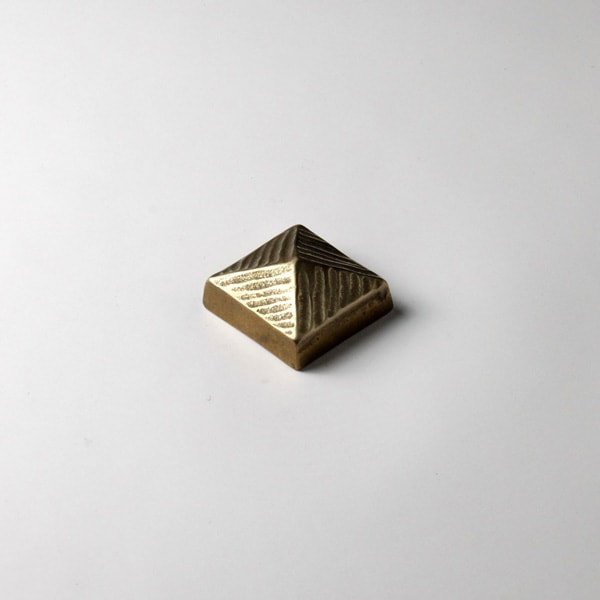 Pyramid 1" x 1" Metal Decorative Tile Insert, Traditional Bronze