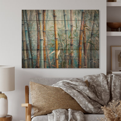 Floral Bamboo Oasis II - impression d'art mural en bois floral