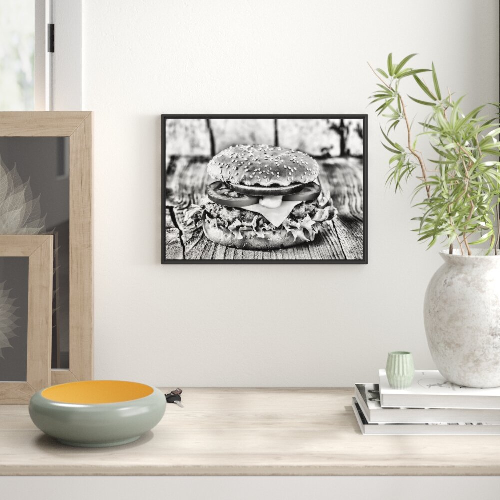 Gerahmtes Wandbild Leckerer Cheesburger