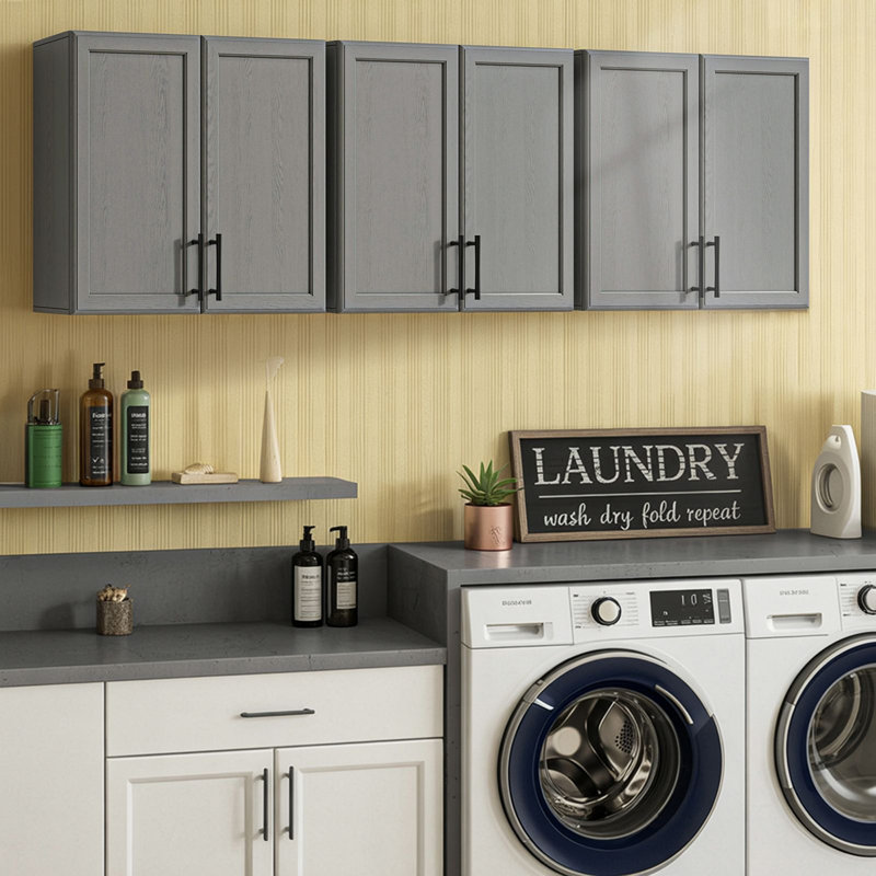 72" Laundry Wall Amount Cabinet, Gray