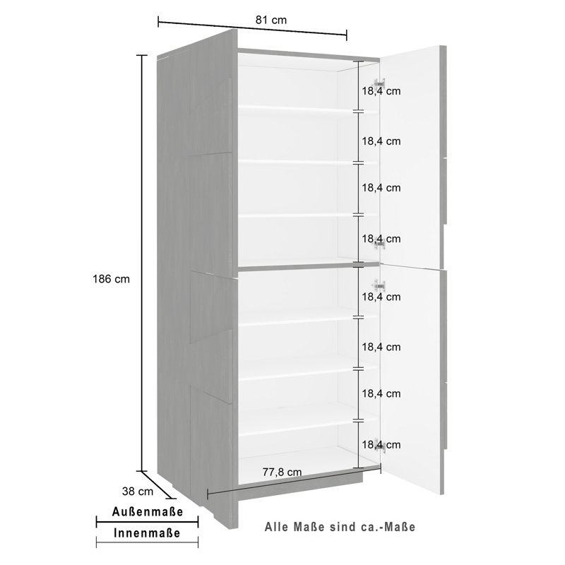 Shoe Rack, Glossy White