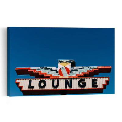 Vintage Neon Lounge Sign Abstract Contemporary Bird Architecture Landscape Wall Art Print