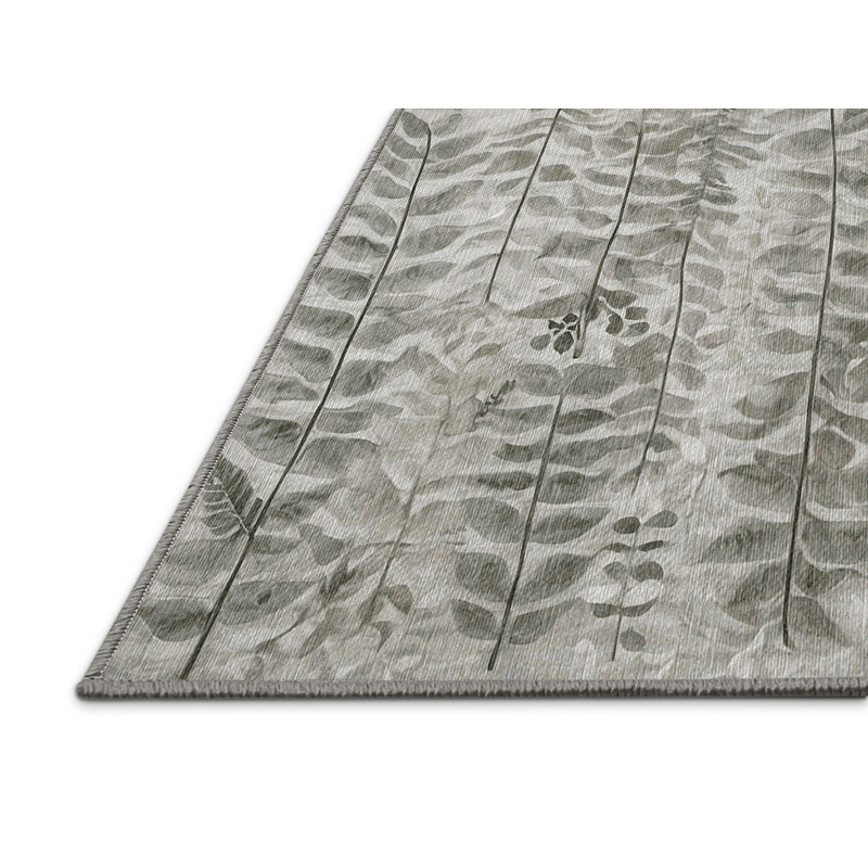 Machine Washable Gray Area Rug, Rectangle 8' x 10'