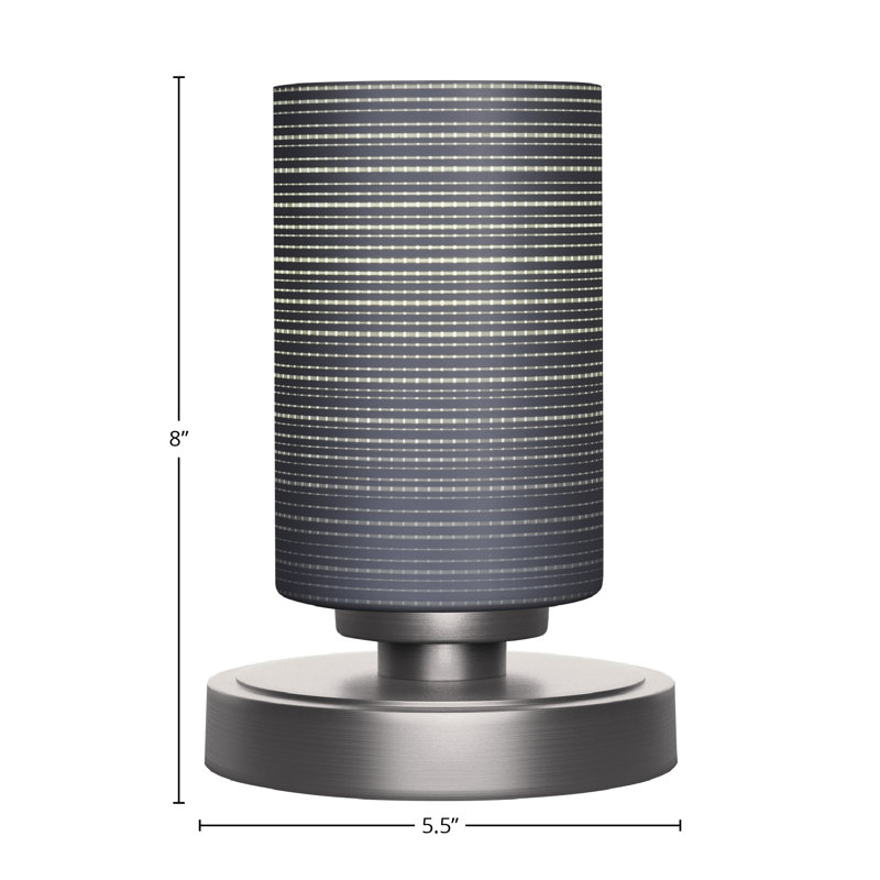 Lampe d'appoint Filley présentée en finition graphite avec verre matriciel de 4 po, Gris