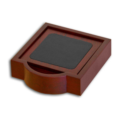 Mejias Leather 1 Piece Coaster Set With Holder