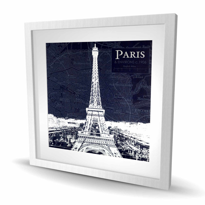 Imprimé bleu Paris - Tour Eiffel encadrée