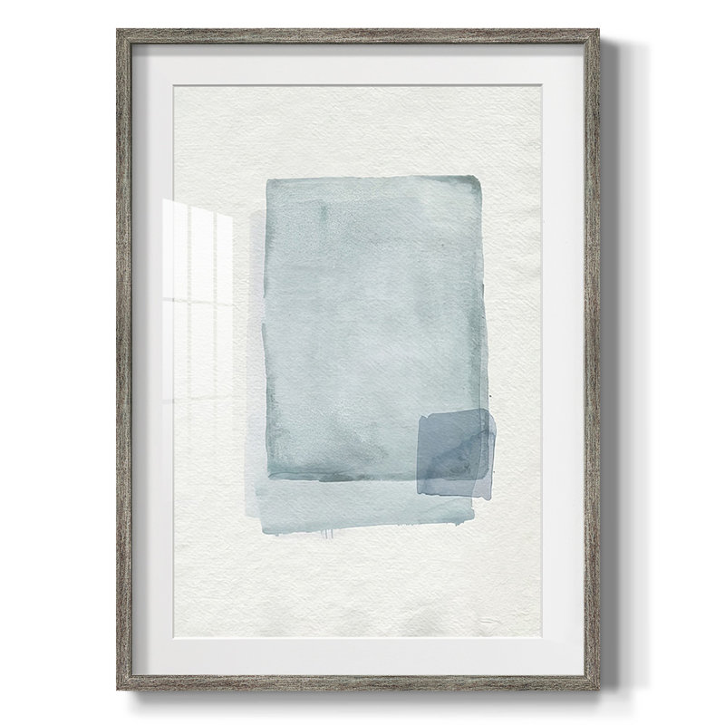 Lentille aquarelle II, Papier encadré argent vieilli, Blanc