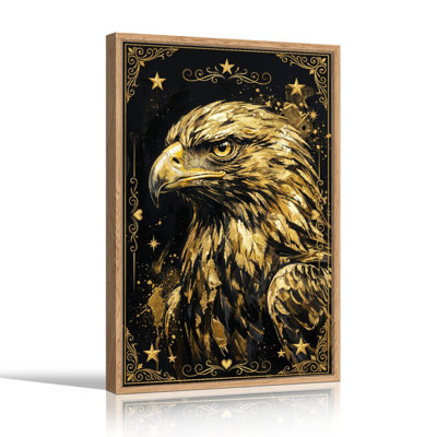 Golden Eagle Canvas Wall Art Oil Painting Print Set Of 1