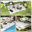 Tapis d'extérieur portatif pour pique-nique et patio, réversible, L 143,7 po x l 107,9 po, gris blanc, polypropylène avec revêtement de protection