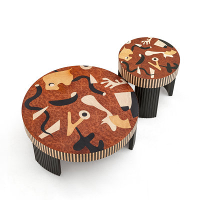 Tables basses modernes emboîtées, table de centre de salon de style contemporain pour le bureau de salon,