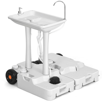 16.5'' L x 28.3'' W Gray Portable Handwash Station with Faucet