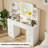 Vanity With LED Mirror And 7 Drawers And 6 Open Shelves-2022582850