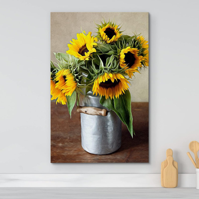 Sunflower " Still Life With Sunflowers In Style "