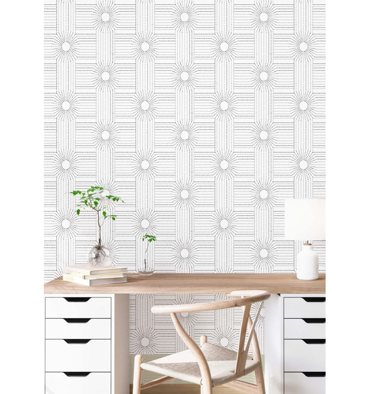 Carreau de papier peint L 10 pi x l 25 po CoEd Wacker, Quartz blanc, Paper, Non encollé