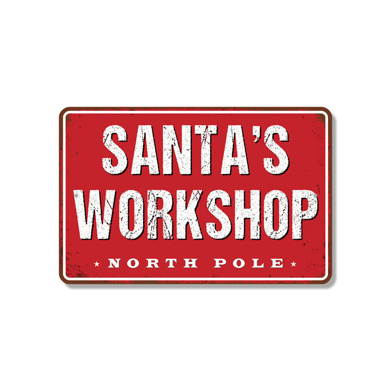 Enseigne de père Noël en plastique 8 po x 12 po