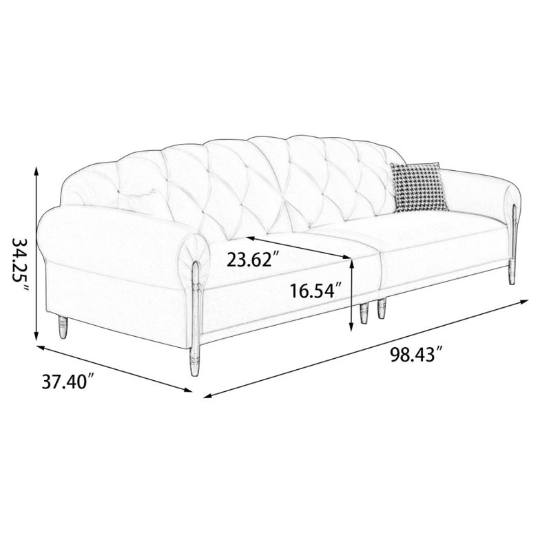 Coussin modulaire blanc en polyester, H 34,25 po x l 98,43 po x P 37,4 po, Blanc, 3