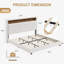Structure de lit avec lumières DEL et station de charge, garniture cloutée à oreilles-1165415040