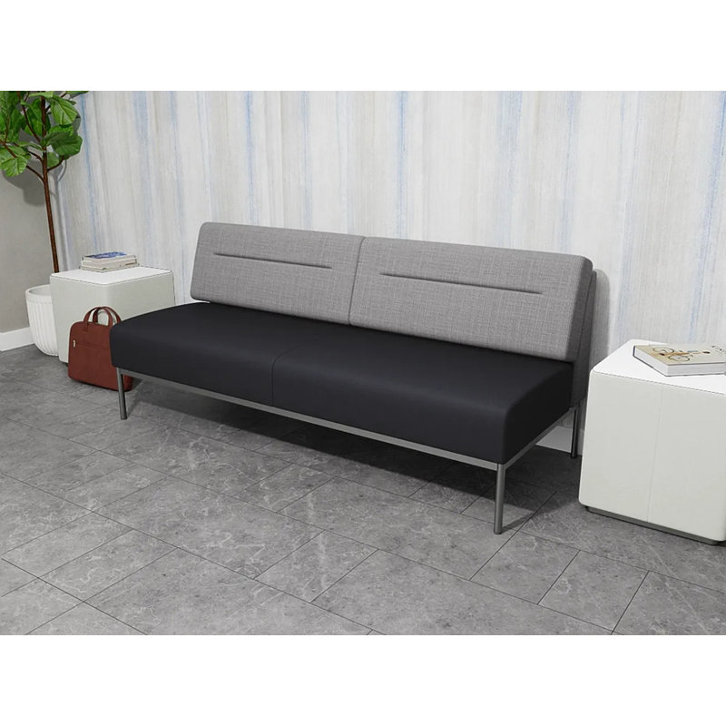 Canapé Darsey, Sans alimentation, Gris chambray; noir Patriot Plus, Argent argent