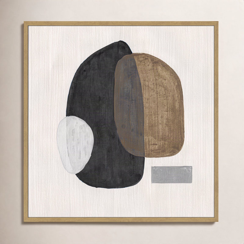 Inola Neutral Stones III Wall Art, 32" H x 32" W, Natural