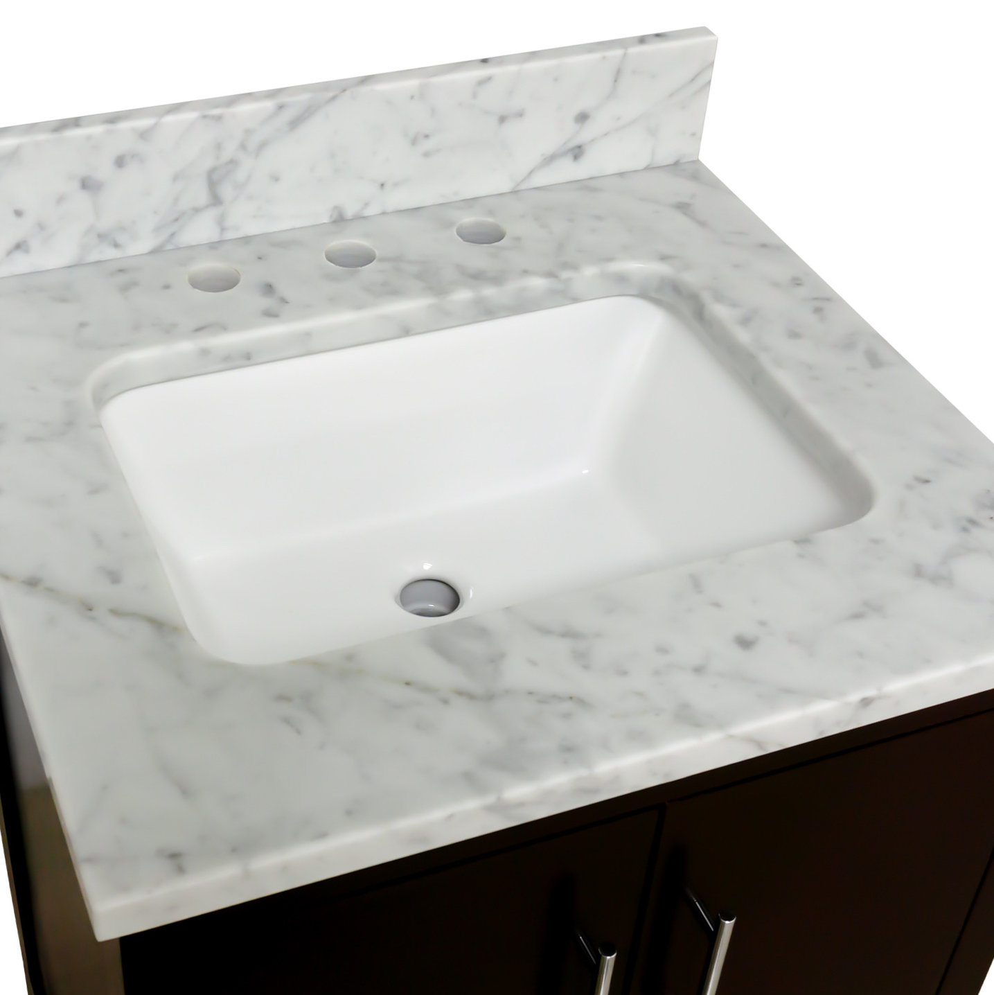 Kiara 24" Carrara Marble Single Bathroom Vanity, Chocolate, Carrara Marble