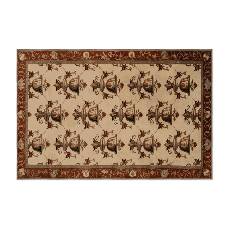Tapis d'intérieur et d'extérieur brun français, Rectangulaire 3 pi x 5 pi